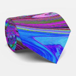 マゼンカラフルタスワールレトロ抽象デザイン ネクタイ