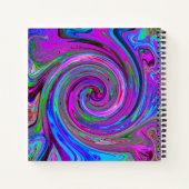 マゼンカラフルタスワールレトロ抽象デザイン ノートブック (裏面)