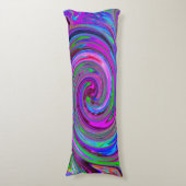 マゼンカラフルタスワールレトロ抽象デザイン ボディピロー (正面縦)