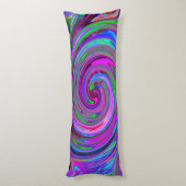 マゼンカラフルタスワールレトロ抽象デザイン ボディピロー (裏面 (縦))