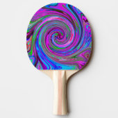 マゼンカラフルタスワールレトロ抽象デザイン 卓球ラケット (裏面)