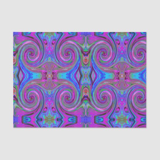 マゼンカラフルタスワールレトロ抽象デザイン 薄葉紙 (正面)