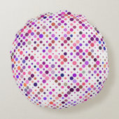 マゼンカラフルタ、ピンクと紫のドット ラウンドクッション (裏面)