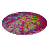 マゼンサイケデリックタおよびイエローダリアの花 カッティングボード (角)