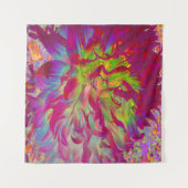 マゼンサイケデリックタおよびイエローダリアの花 タペストリー (正面)