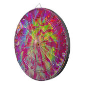 マゼンサイケデリックタおよびイエローダリアの花 ダーツボード (正面右)