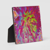 マゼンサイケデリックタおよびイエローダリアの花 フォトプラーク (正面)