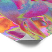 マゼンサイケデリックタおよびイエローダリアの花 ポスター (角)