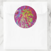 マゼンサイケデリックタおよびイエローダリアの花 ラウンドシール (バッグ)