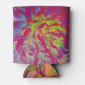 マゼンサイケデリックタおよびイエローダリアの花 缶クーラー (正面)