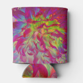 マゼンサイケデリックタおよびイエローダリアの花 缶クーラー (裏面)