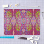 マゼンサイケデリックタおよびイエローダリアの花 薄葉紙 (クラフト)