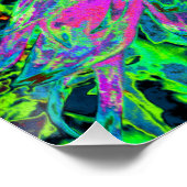 マゼンサイケデリックタアクアアンドライムグリーンダリア ポスター (コーナー)