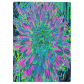 マゼンサイケデリックタ、アクア、ライムグリーンダリア クリップボード (裏面)