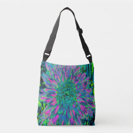 マゼンサイケデリックタ、アクア、ライムグリーンダリア クロスボディバッグ