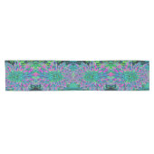 マゼンサイケデリックタ、アクア、ライムグリーンダリア ショートテーブルランナー (横)