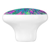 マゼンサイケデリックタ、アクア、ライムグリーンダリア セラミックノブ (側面)