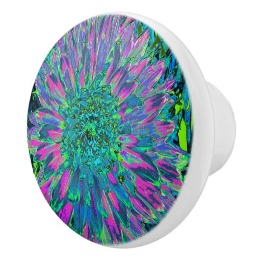 マゼンサイケデリックタ、アクア、ライムグリーンダリア セラミックノブ (右)