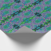 マゼンサイケデリックタ、アクア、ライムグリーンダリア ラッピングペーパー (角)