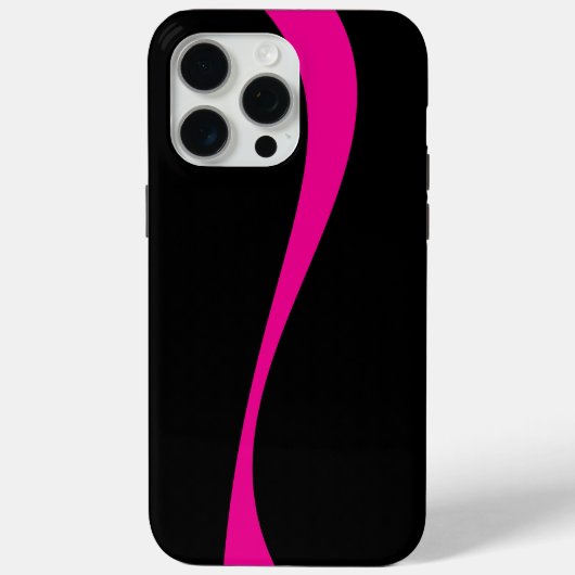 マゼンシンプルタおよびブラックの波2 Case-Mate iPhoneケース (裏面)