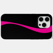マゼンシンプルタおよびブラックの波2 Case-Mate iPhoneケース (裏面 (横))