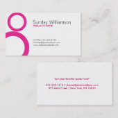 マゼンシンプルタ色の名刺の円 名刺 (正面/裏面)