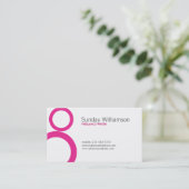 マゼンシンプルタ色の名刺の円 名刺 (スタンド正面)