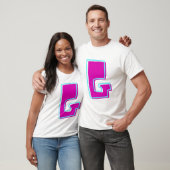 マゼンスタイリッシュタおよびティール(緑がかった色)文字G Tシャツ (ユニセックス)