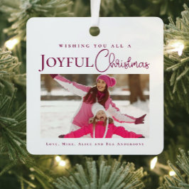 マゼンスタイリッシュタエレガント・クリスマス・ファミリーの写真 メタルオーナメント
