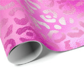 マゼンスタイリッシュタピンクきらめくグリッターヒョウ斑点 ラッピングペーパー (ロールコーナー)