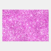 マゼンスタイリッシュタピンクグリッターとホイルグレームパターン ラッピングペーパーシート (正面2)