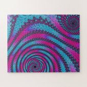 マゼンタおよびシアンのスパイラル ジグソーパズル (横)