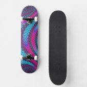 マゼンタおよびシアンのスパイラル スケートボード (正面)