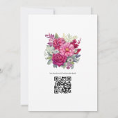 マゼンタおよびセージフローラ秋の結婚式 招待状 (裏面)