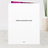 マゼンタおよびブラックのダマスクsweet sixteen カード (裏面)