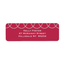 マゼンタおよび真珠のブライダルシャワーラベル