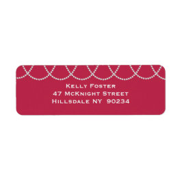 マゼンタおよび真珠のブライダルシャワーラベル ラベル