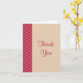 マゼンタおよび砂アールデコダイヤモンドサンキューカード カード (黄色い花)