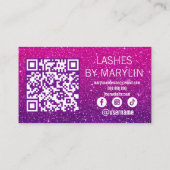 マゼンタおよび紫のグラデーショングリッター・ラッシュ技術者 ロイヤリティカード (裏面)