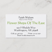 マゼンタおよび赤いの花のラプソディ 名刺 (裏面)