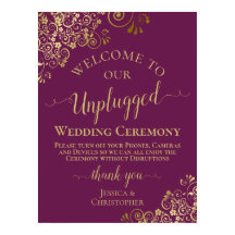 マゼンタおよび金ゴールドスタイリッシュの取り外し結婚の式