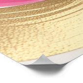 マゼンタおよび金ゴールド抽象芸術水彩アート ポスター (角)