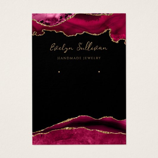 マゼンタおよび金ゴールド酸ジュエリー表示カード (正面)