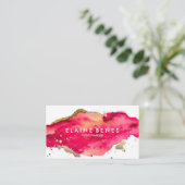 マゼンタおよび金ゴールド（ばちゃばちゃ）跳ねる名刺 名刺 (スタンド正面)