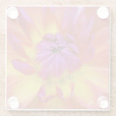 マゼンタおよび黄色の花 ガラスコースター (裏面)