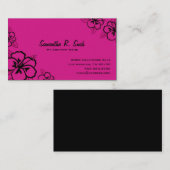マゼンタおよび黒いハイビスカスの名刺 名刺 (正面/裏面)