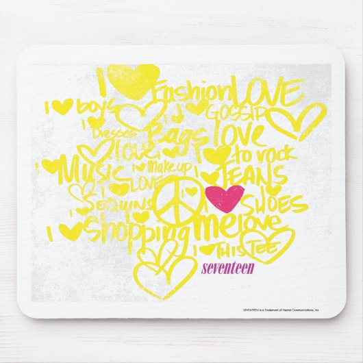 マゼンタか黄色落書き マウスパッド (正面)