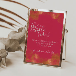 マゼンタこのロウソクは愛情に満ちたメモリーサインで燃える ポスター