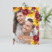 マゼンタとゴールデンのエールの結婚式の日付カードを保存 セーブザデート (スタンド正面)