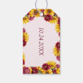 マゼンタとゴールデンイエローのウェディングギフトタグ ギフトタグ (裏面)